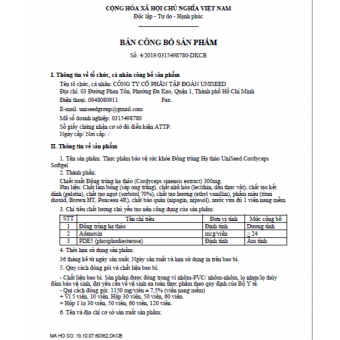 Viên nang Đông trùng Hạ thảo - UniSeed Cordyceps Softgel (Vỉ)