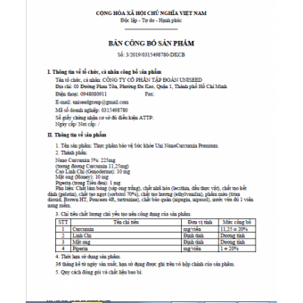 Viên nang Nghệ - Uni Nano Curcumin Premium (Vỉ)