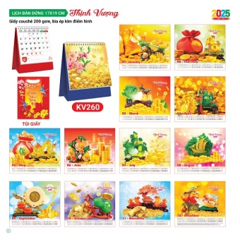 Lịch bàn chữ A 2025 chủ đề Thịnh Vượng  (KT 17x19cm)