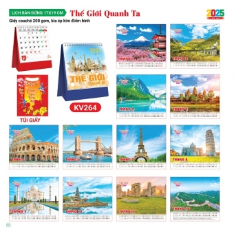Lịch bàn chữ A 2025 chủ đề Thế Giới Quanh Ta ( KT 17x19cm)