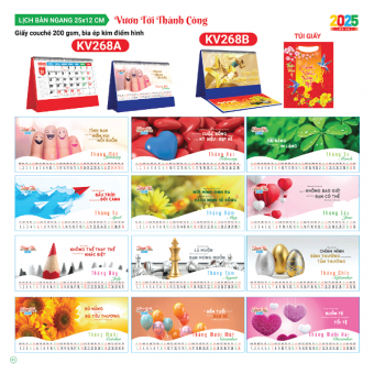 Lịch bàn chữ A 2025 chủ đề Vươn Tới Thành Công (KT 12x25cm) 