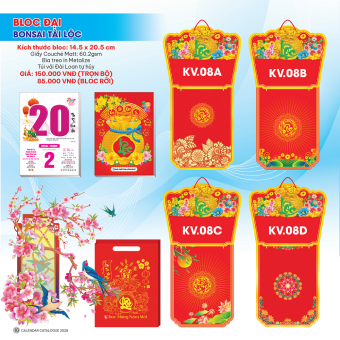 Bloc đại 2026 chủ đề Bon Sai tài lộc ( KT 14.5x20.5)