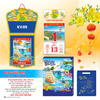 Lịch bloc siêu đại 2026 chủ đề Trái Tim Biển Đảo (20x30)