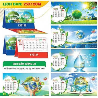 Lịch bàn chữ A 2027 chủ đề Gieo Mầm Tương Lai ( KT 12x25cm)