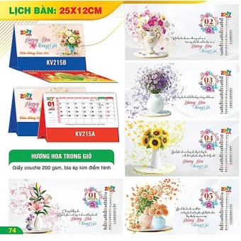 Lịch bàn chữ A 2027 chủ đề Hương Hoa Trong Gió ( KT 12x25cm)